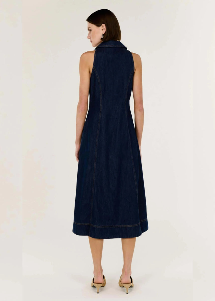 LEA DENIM MIDI DRESS