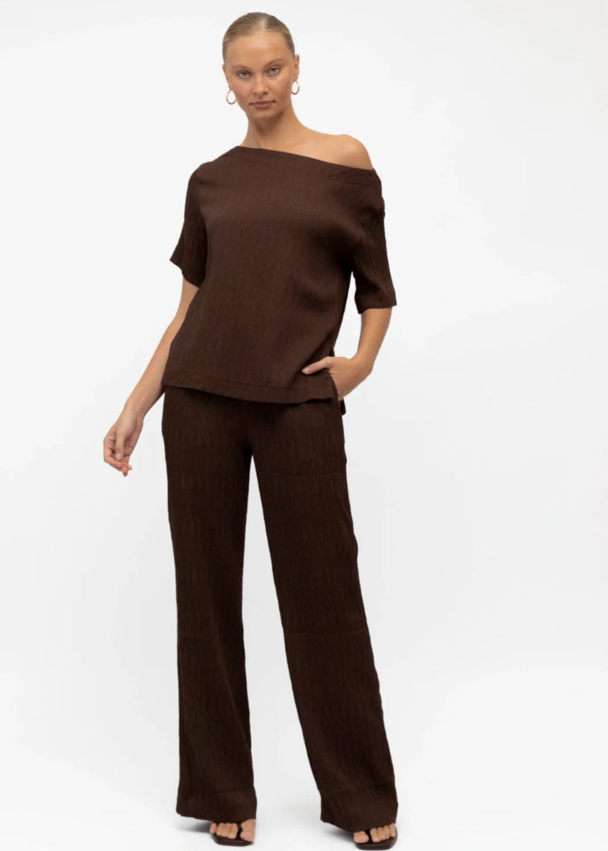 LENORE TOP - CHOCOLATE