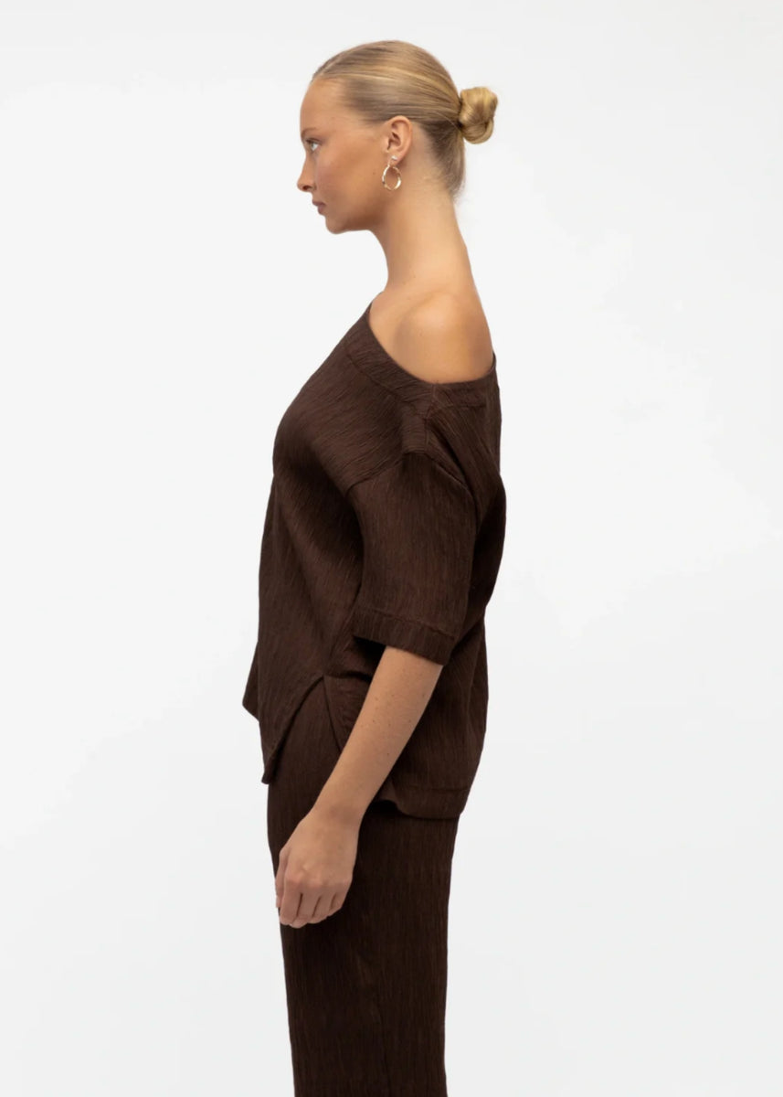 LENORE TOP - CHOCOLATE