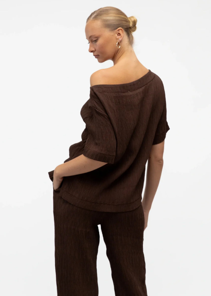LENORE TOP - CHOCOLATE