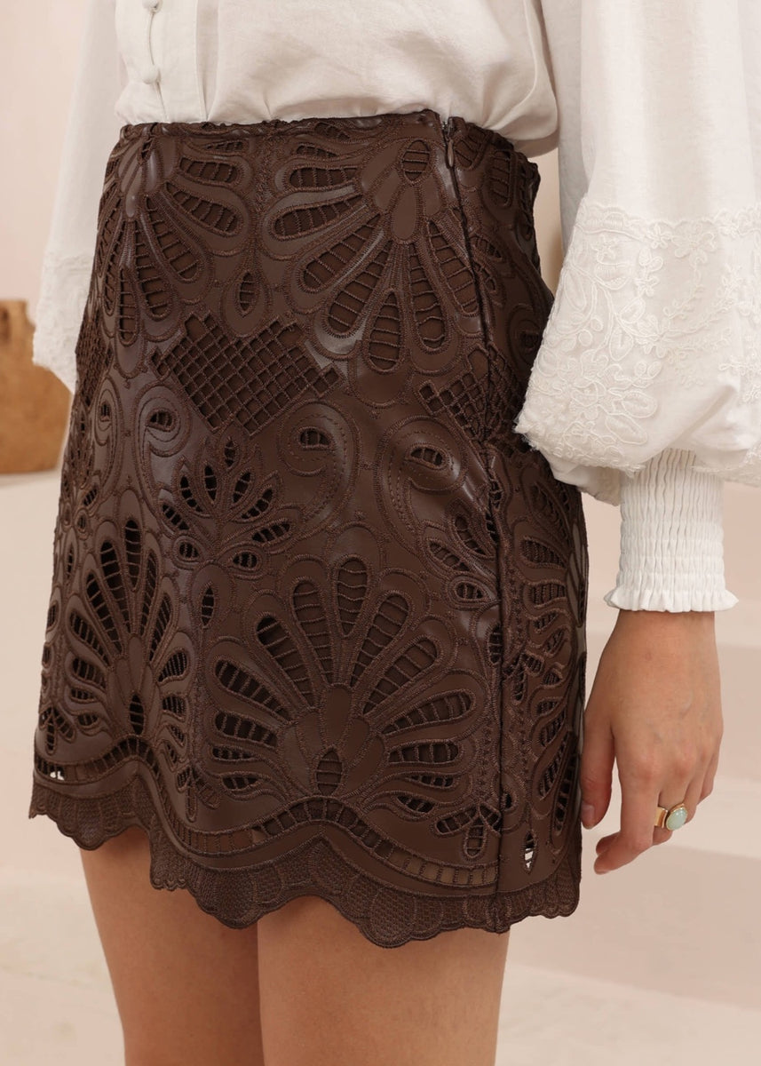 RILIE VEGAN LEATHER SKIRT