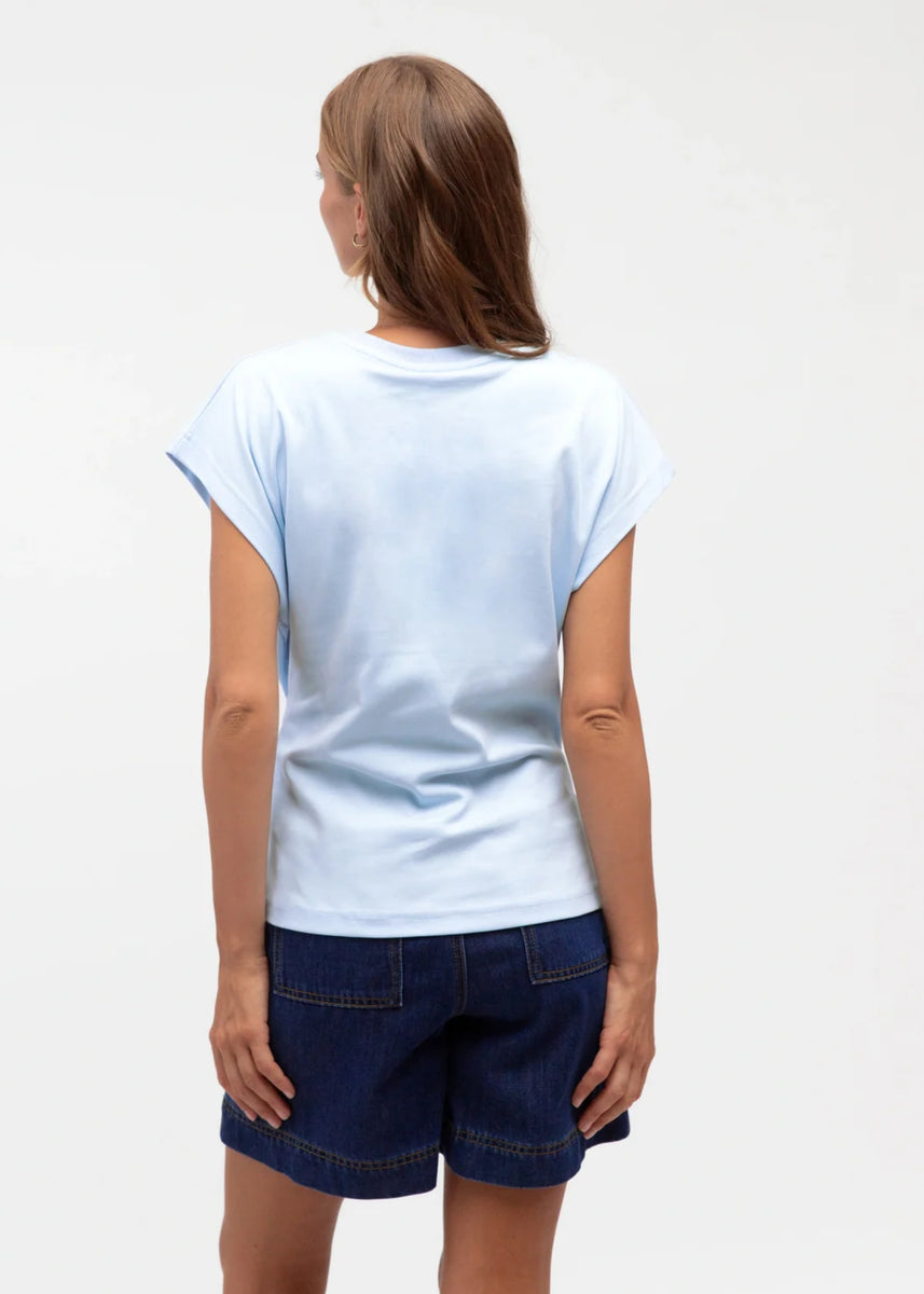 NAT DRAWSTRING TEE - BLUE