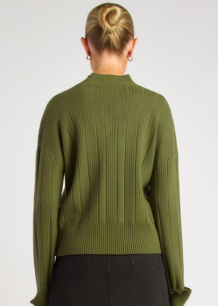 ADDY KNIT TOP - OLIVE