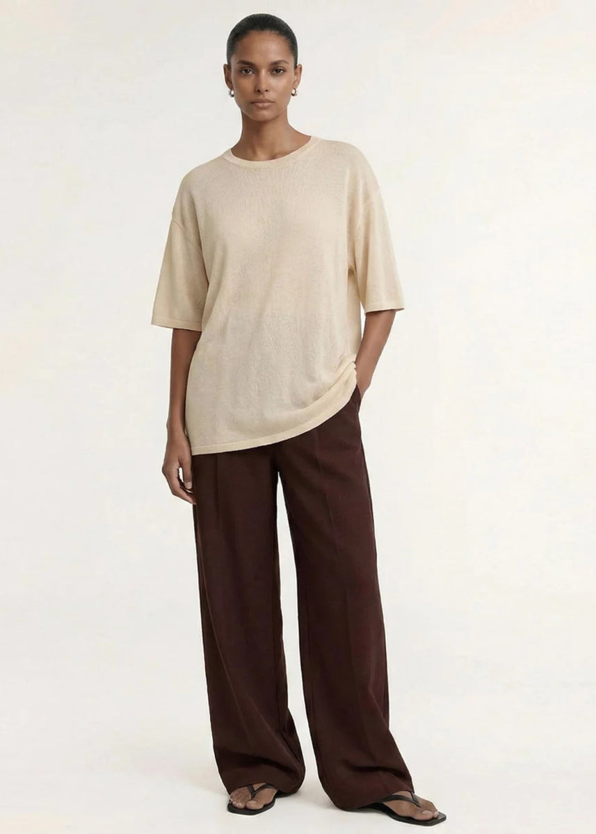 ORLA OVERSIZED KNIT TEE - WHITE
