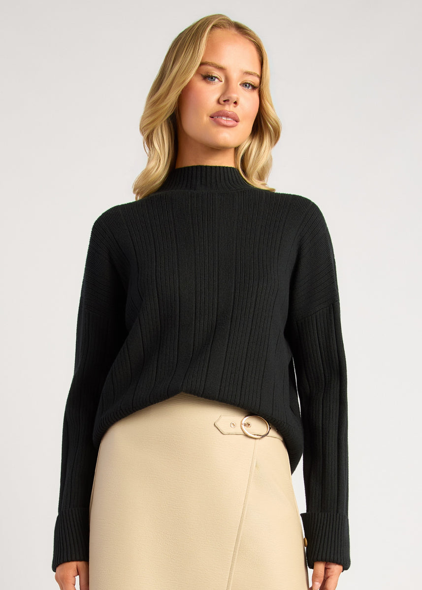 ADDY KNIT TOP - BLACK