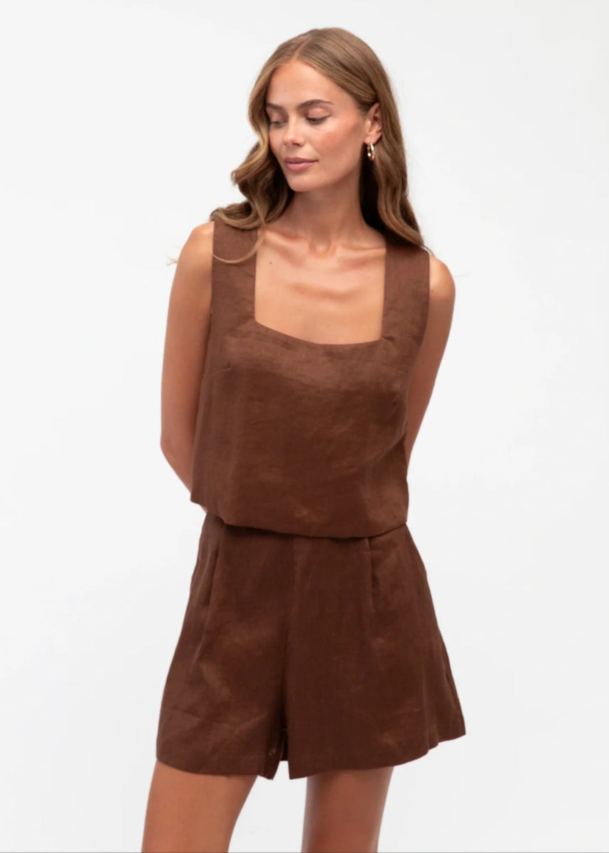 KEENAN TOP - CHOCOLATE