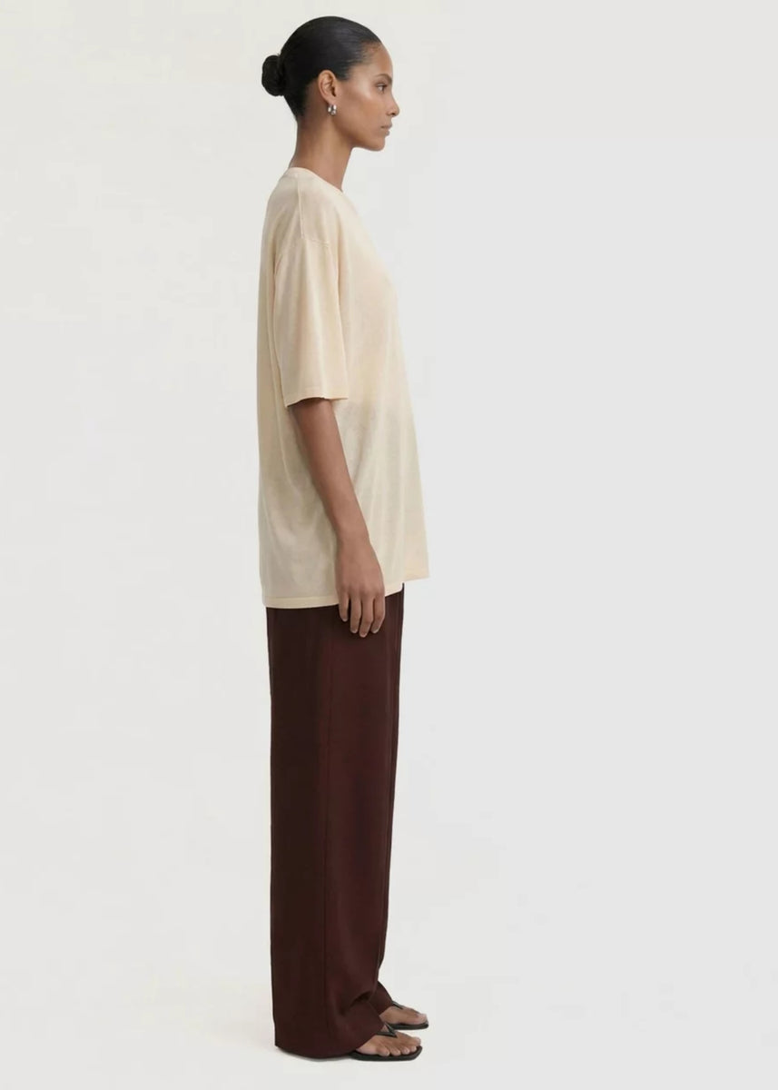 ORLA OVERSIZED KNIT TEE - WHITE