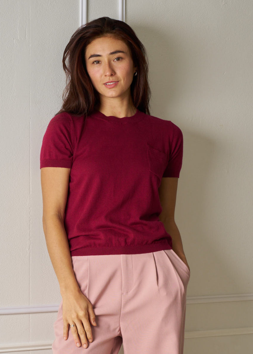 TIRON KNIT TEE - VELVET RED