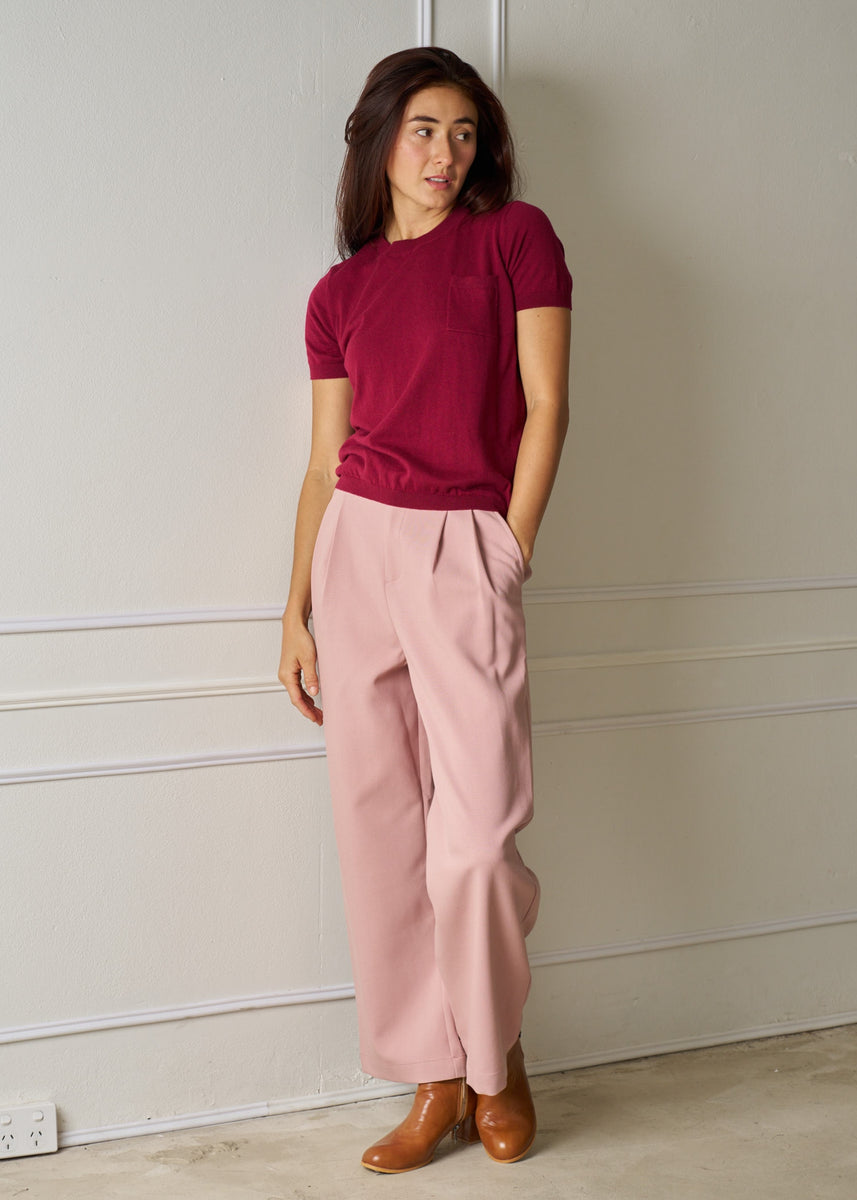 TIRON KNIT TEE - VELVET RED