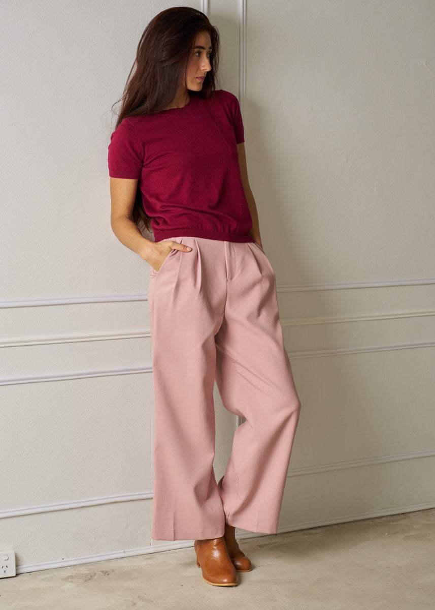 TIRON KNIT TEE - VELVET RED