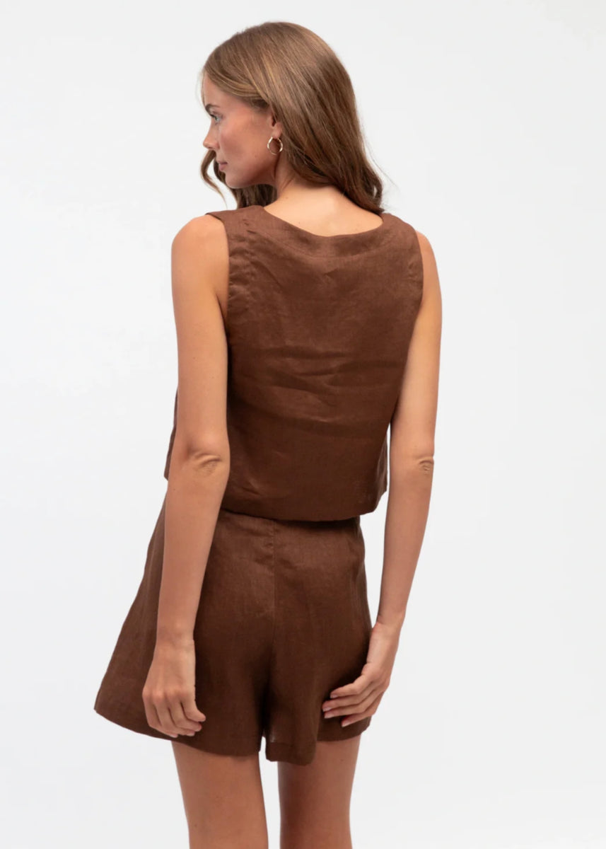 KEENAN TOP - CHOCOLATE