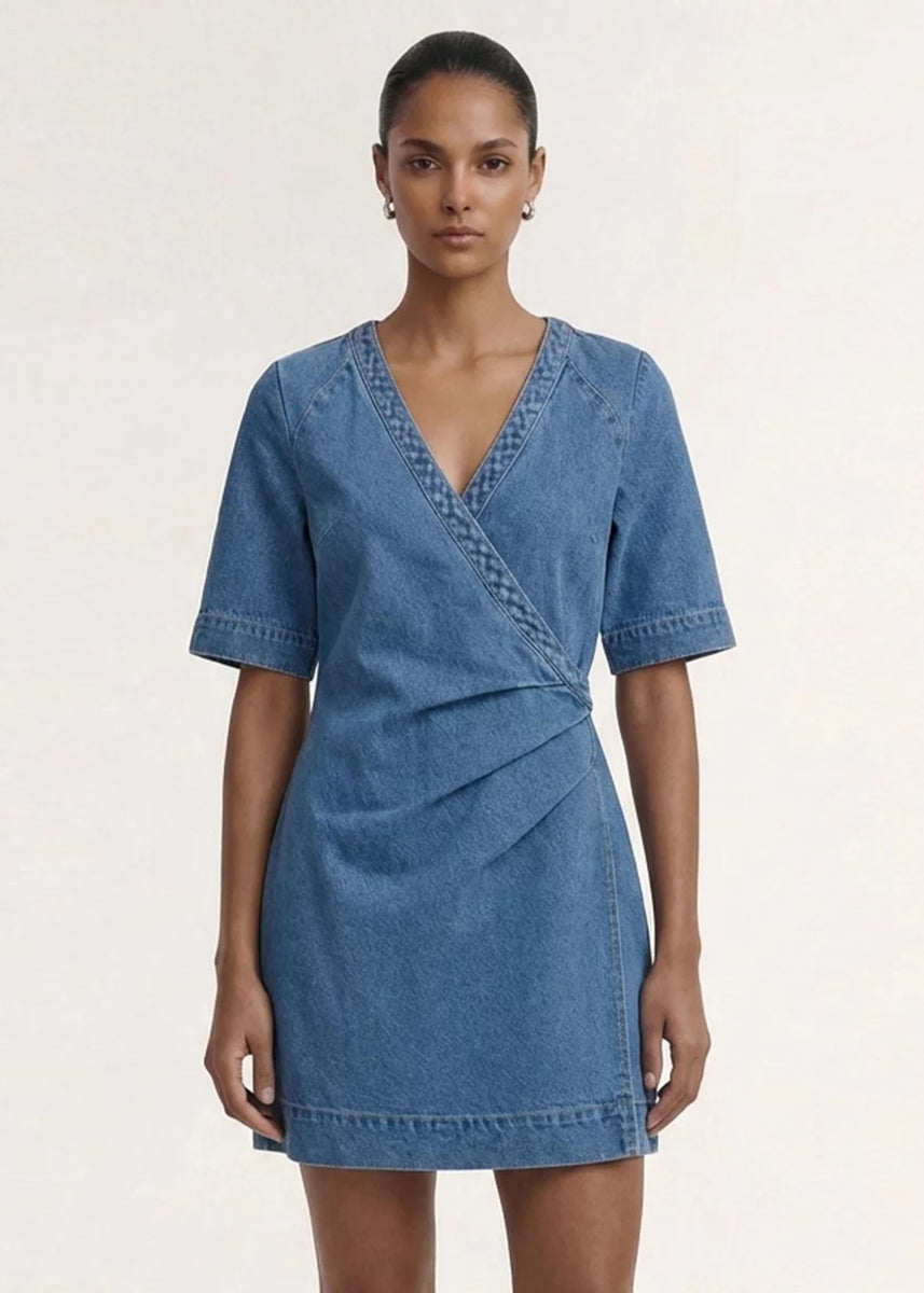 ARI WRAP DENIM DRESS