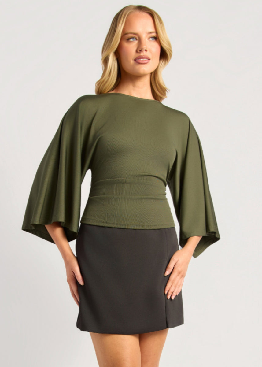 ANNE TOP - DARK OLIVE