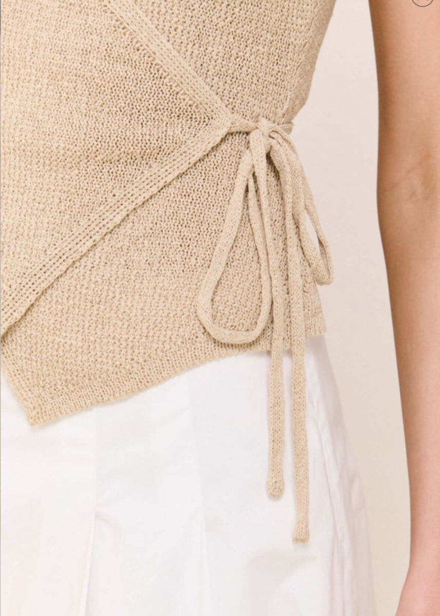 MARNIE KNIT WRAP TOP