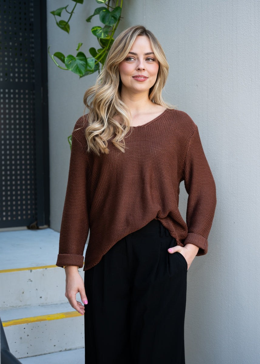LANA KNIT JUMPER - CHOCOLATE