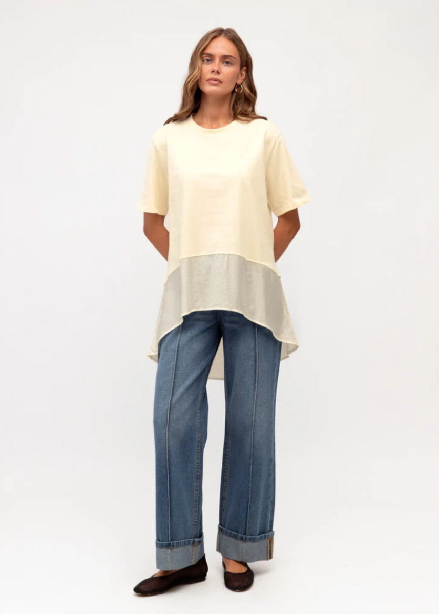 DUA LAYER TEE - IVORY