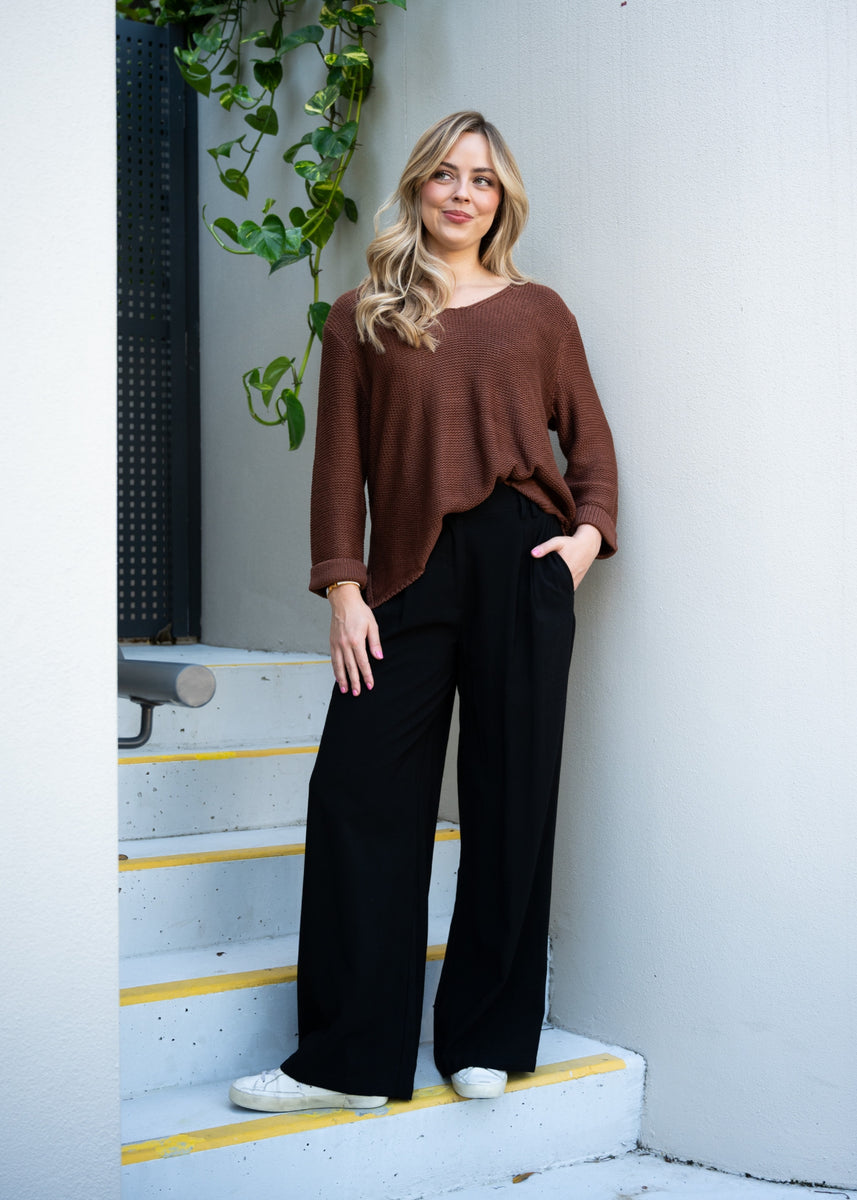 LANA KNIT JUMPER - CHOCOLATE
