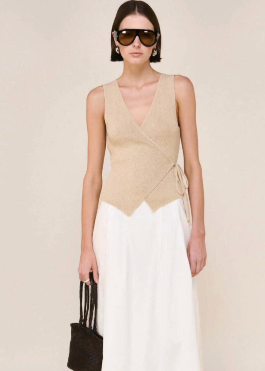 MARNIE KNIT WRAP TOP