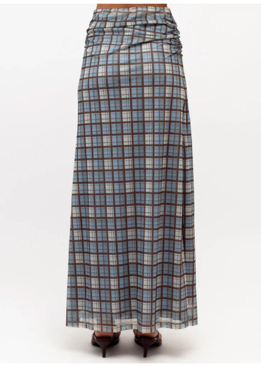 SAMANTHA PLAID MIDI SKIRT