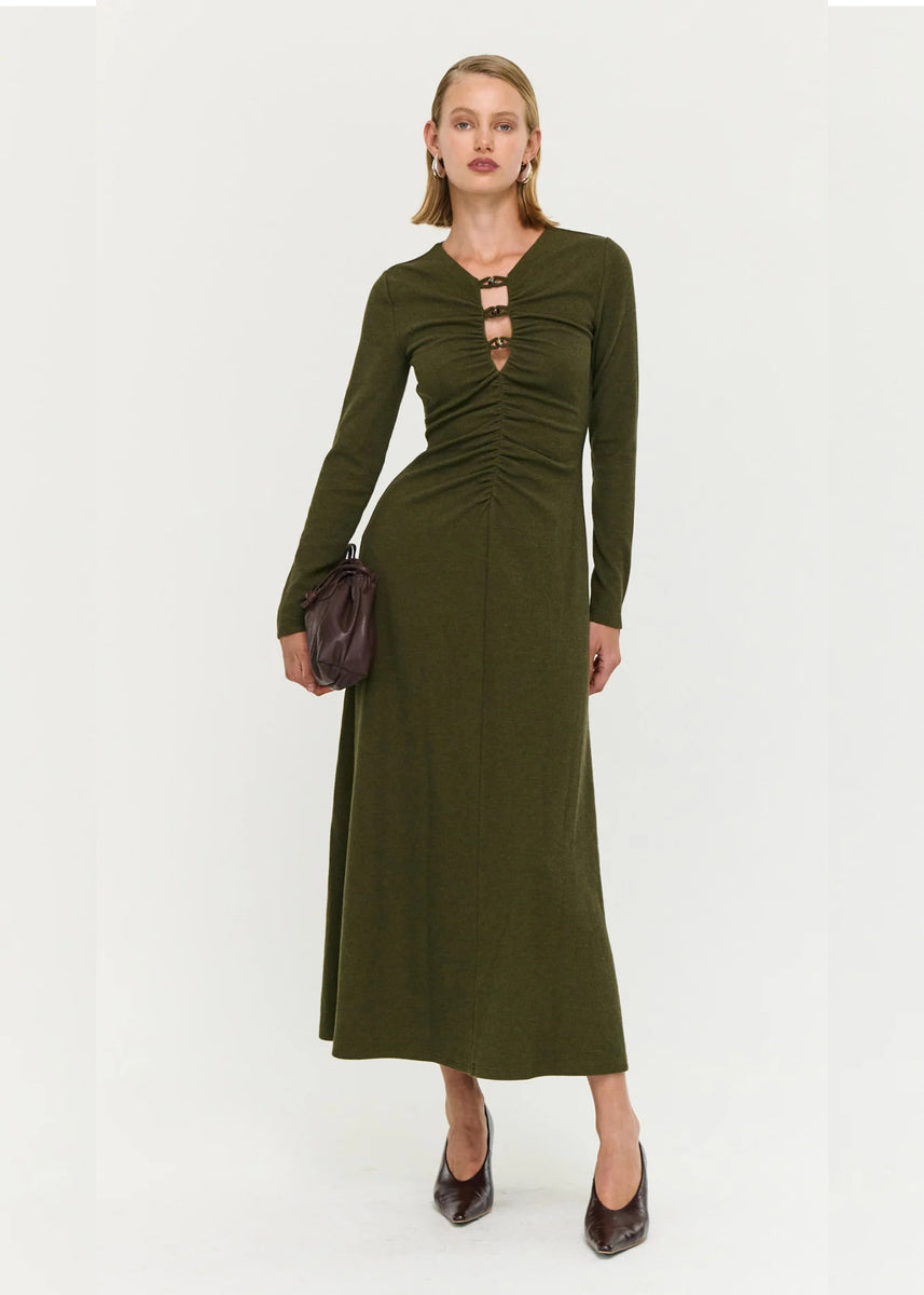 FARRAH RIB MIDI DRESS