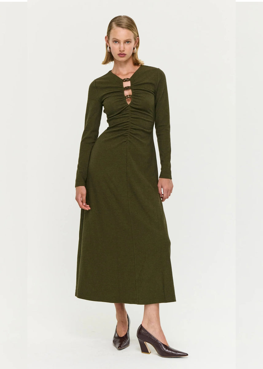 FARRAH RIB MIDI DRESS