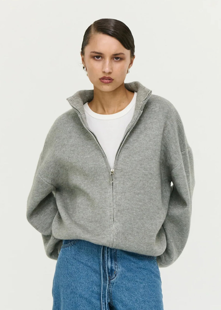 HARLOW OVERSIZE ZIP CARDIGAN