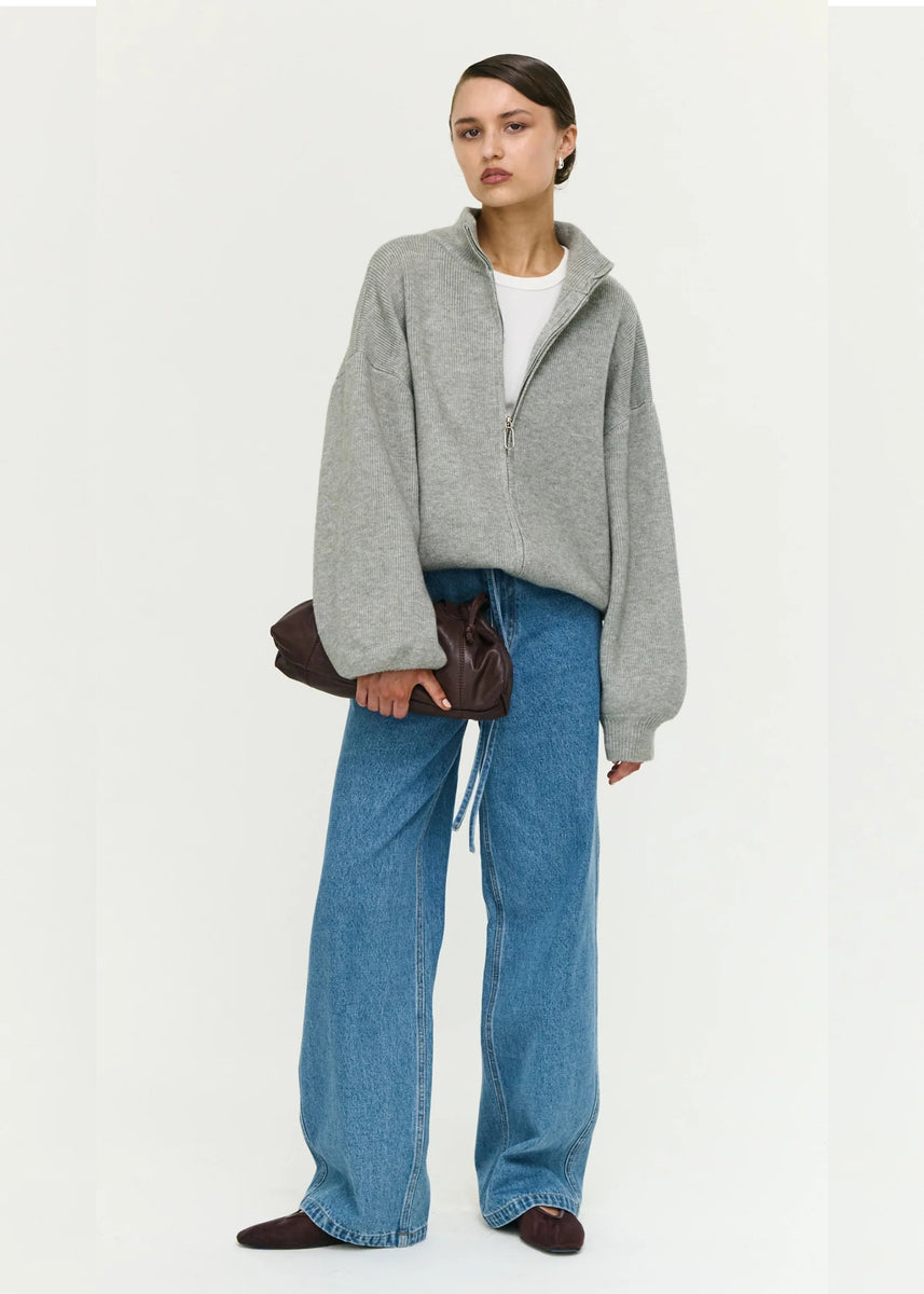 HARLOW OVERSIZE ZIP CARDIGAN