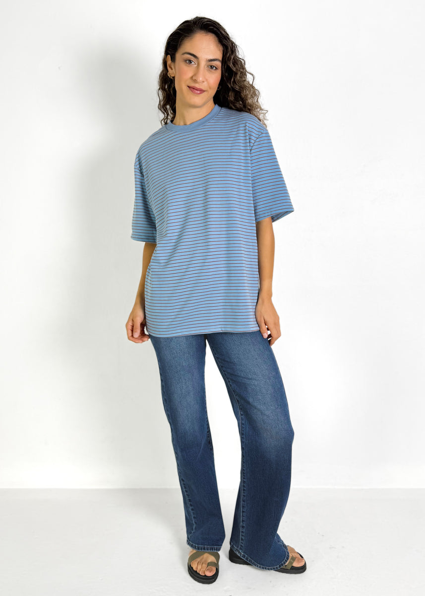 ALEX STRIPE TEE - BABY BLUE