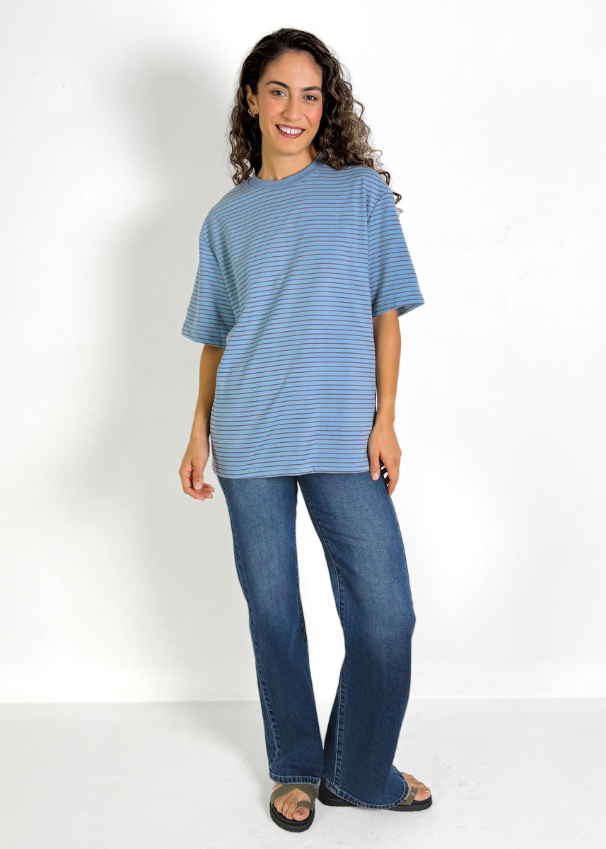 ALEX STRIPE TEE - BABY BLUE