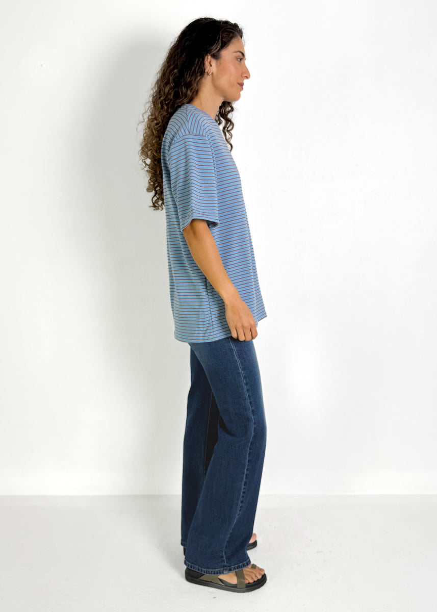 ALEX STRIPE TEE - BABY BLUE