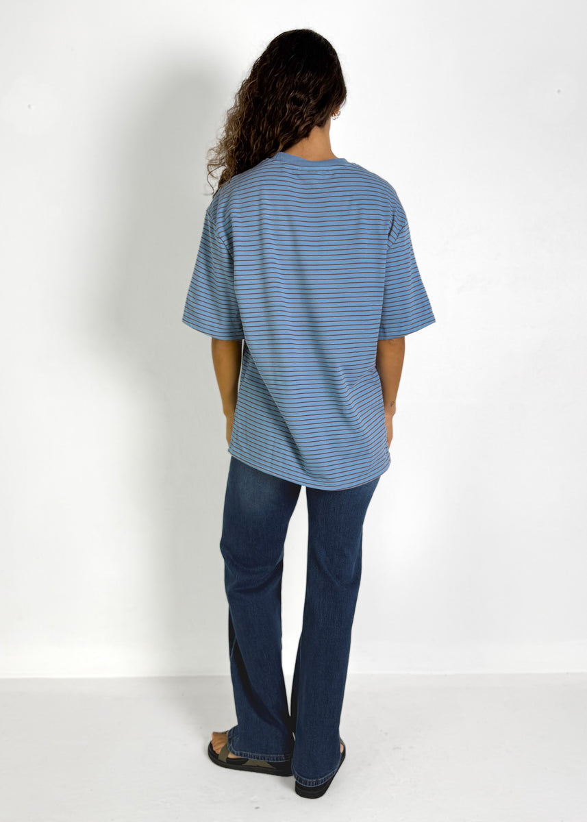 ALEX STRIPE TEE - BABY BLUE