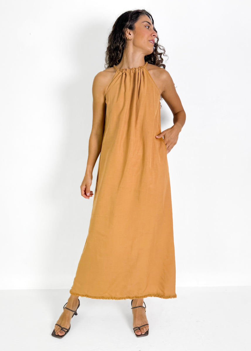 GIGI MAXI DRESS - MUSTARD