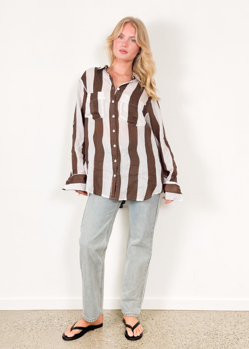 RAIN SHIRT - CHOCOLATE STRIPE
