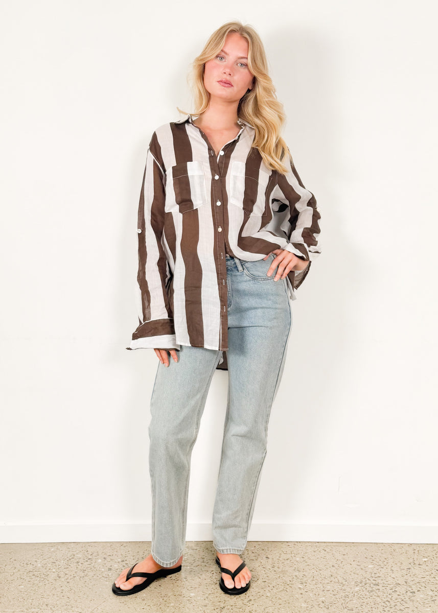 RAIN SHIRT - CHOCOLATE STRIPE