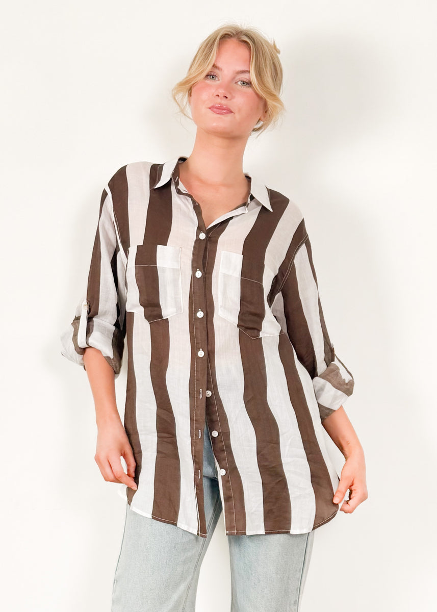 RAIN SHIRT - CHOCOLATE STRIPE
