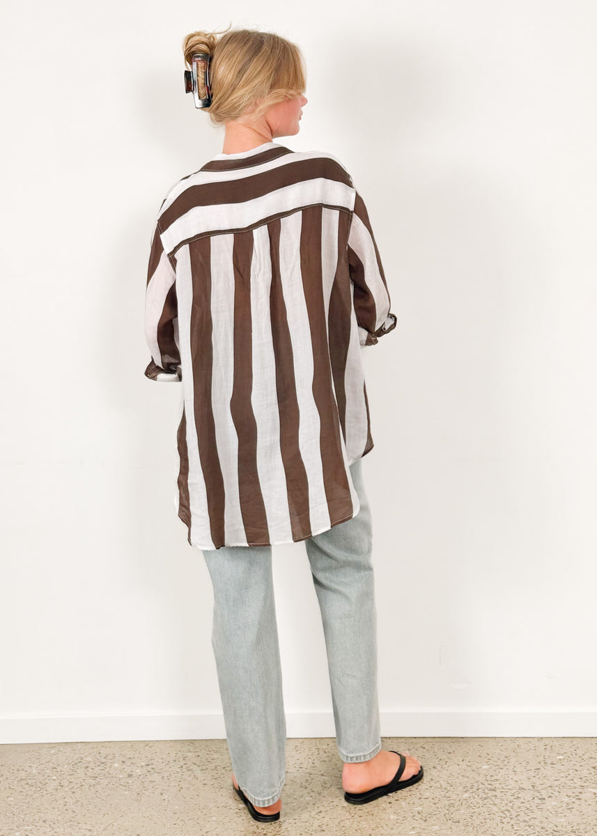 RAIN SHIRT - CHOCOLATE STRIPE
