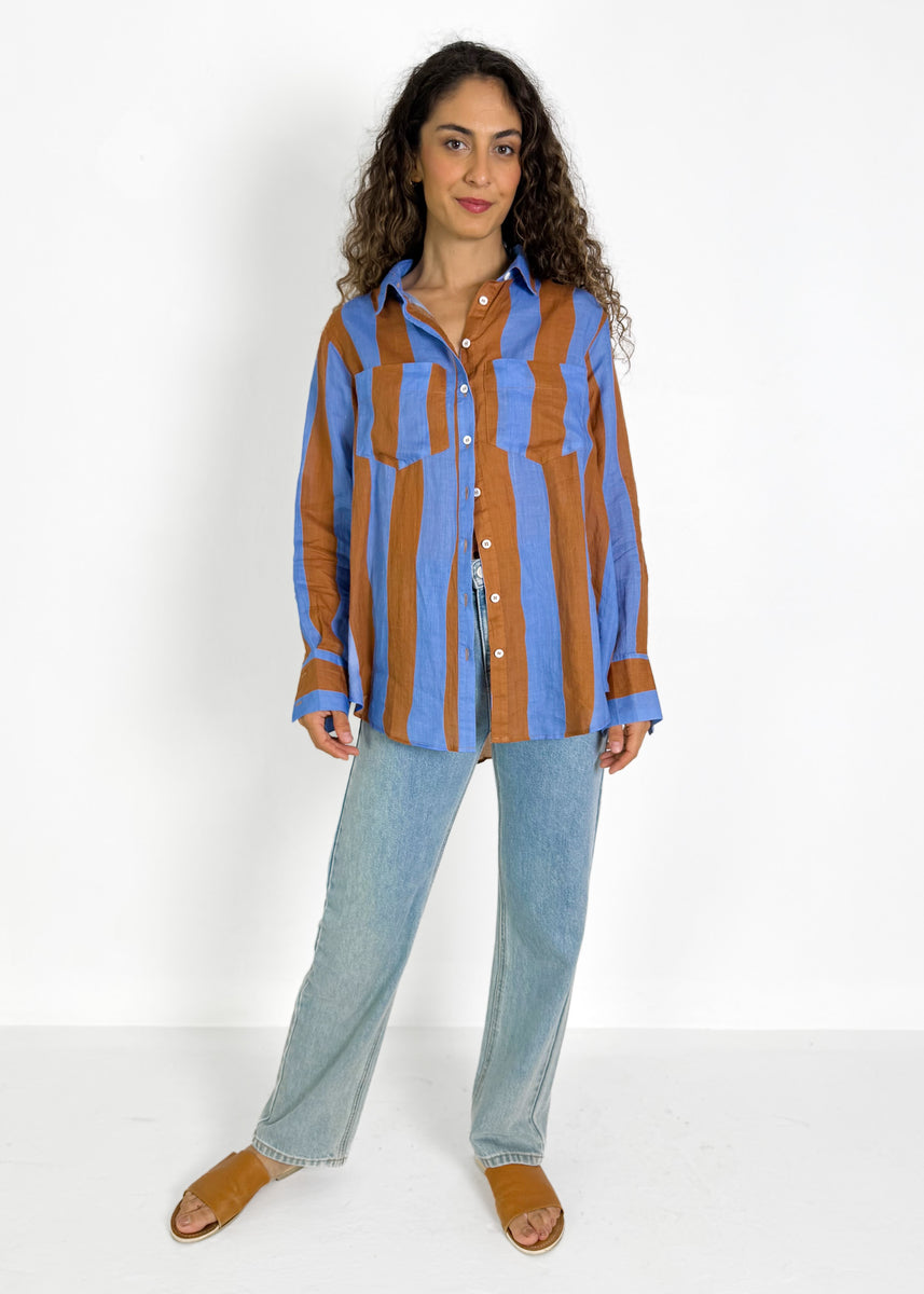 VANN SHIRT - BLUE & CHOCOLATE