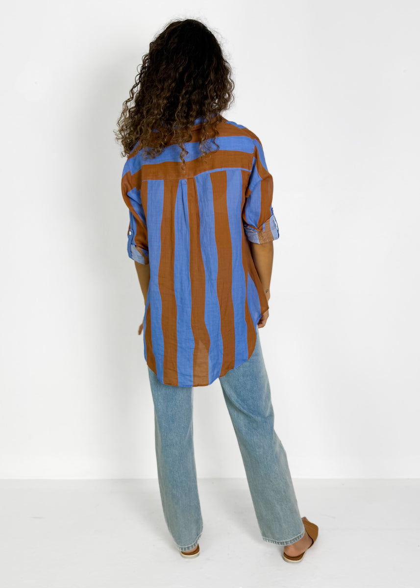 VANN SHIRT - BLUE & CHOCOLATE