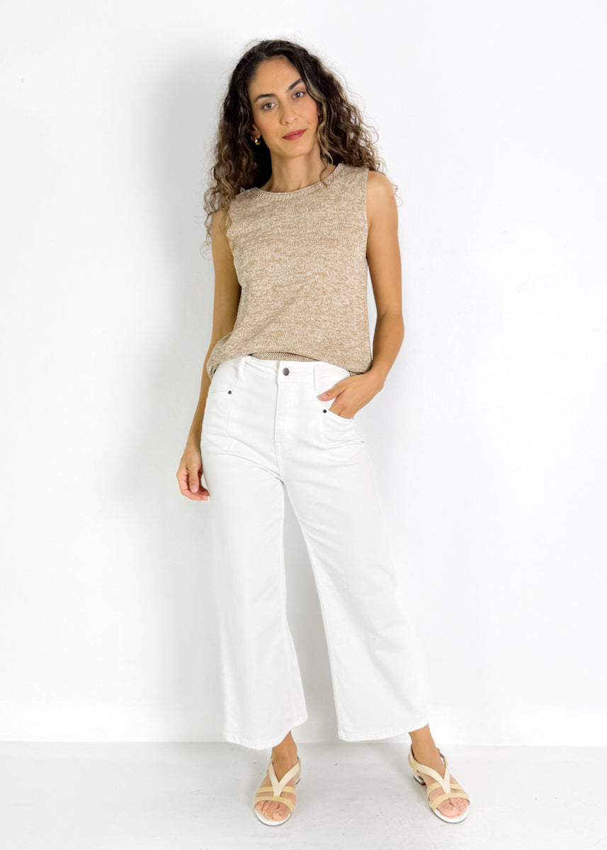 MELANGE SPRING TANK - BROWN