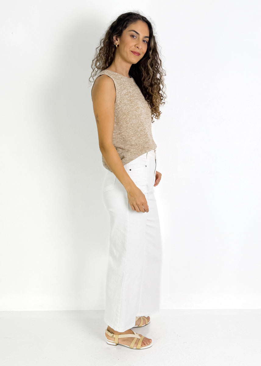 MELANGE SPRING TANK - BROWN