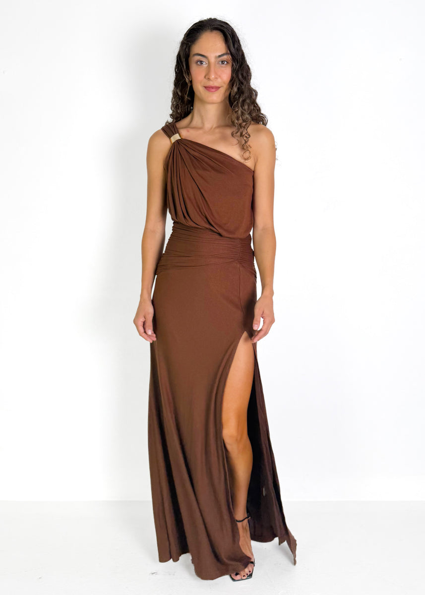 ELVIRA DRESS - CHOCOLATE