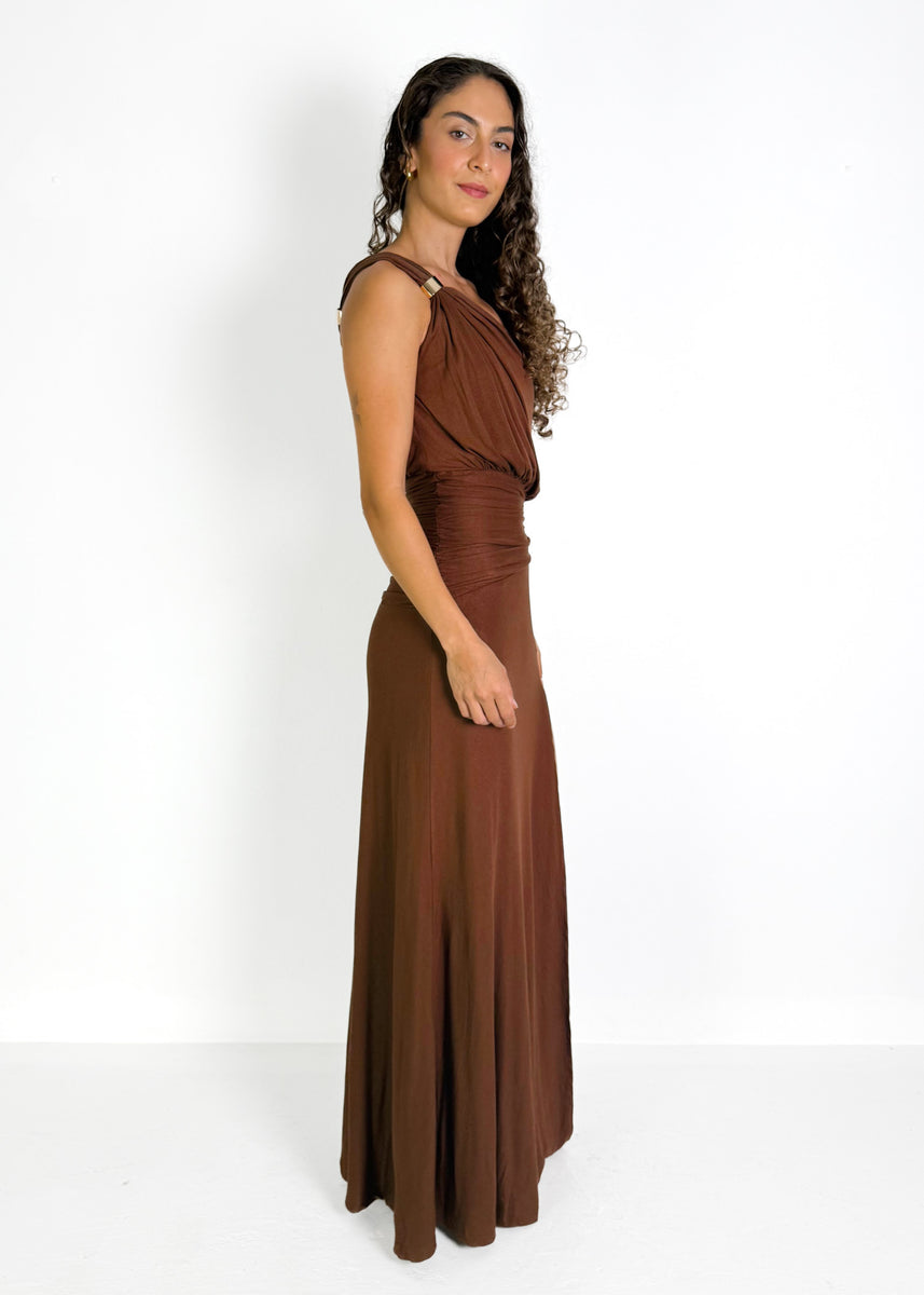 ELVIRA DRESS - CHOCOLATE