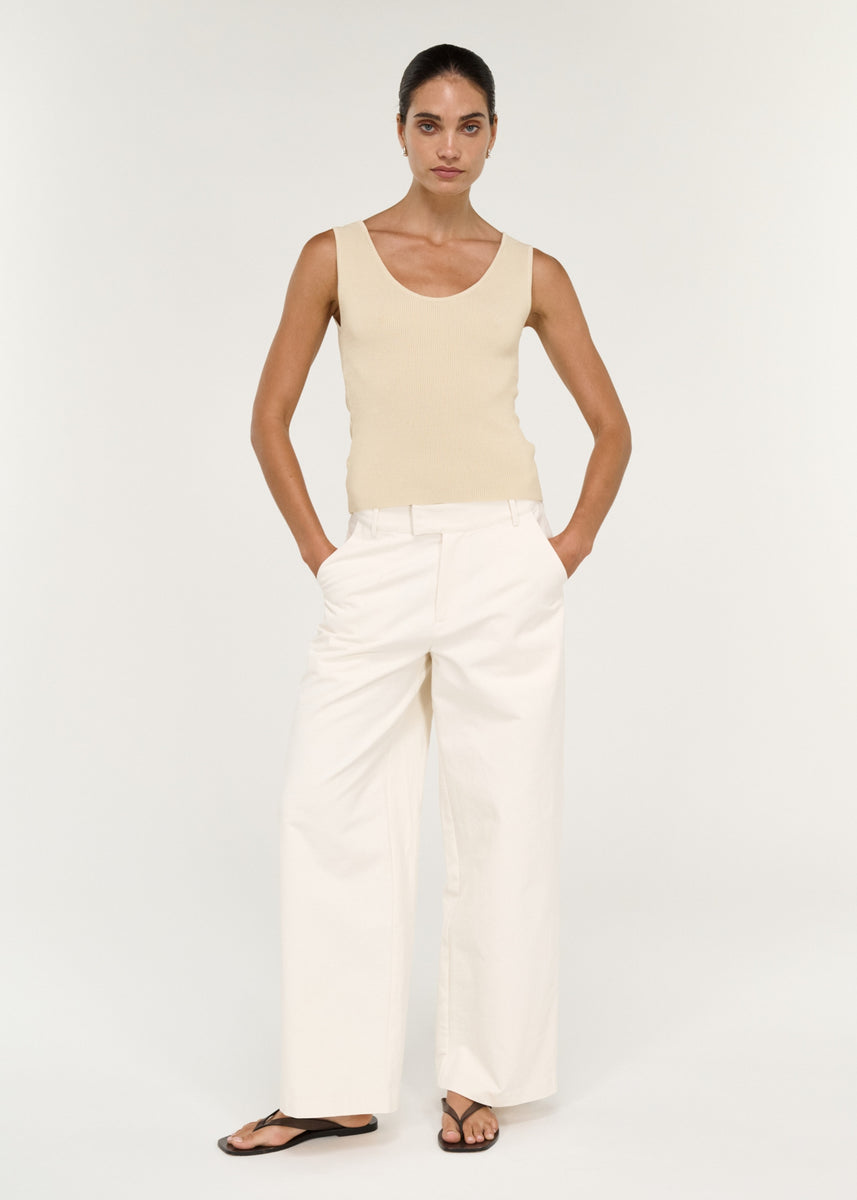 MODA REVERSIBLE KNIT TANK - ECRU