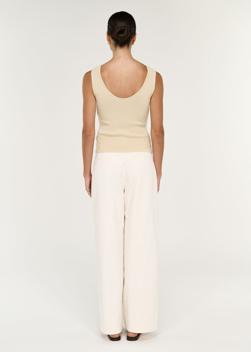 MODA REVERSIBLE KNIT TANK - ECRU
