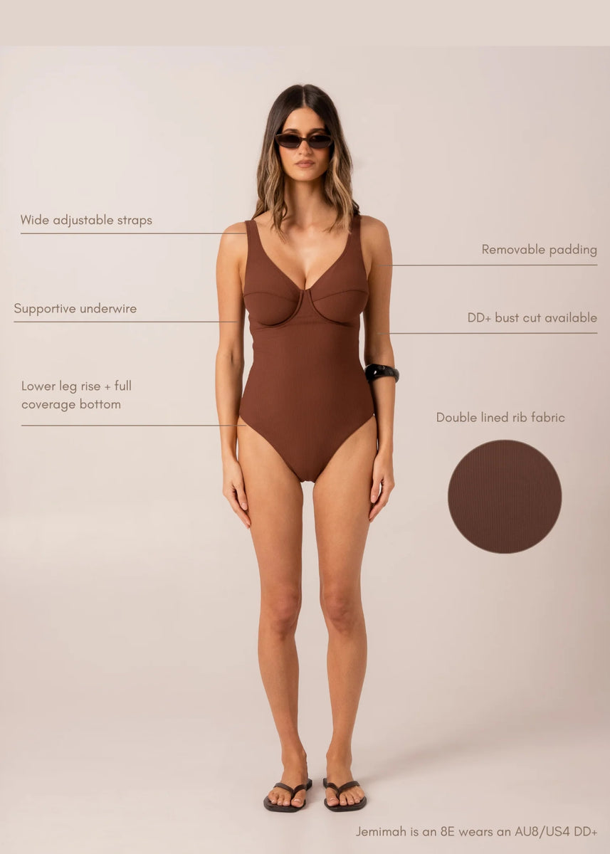 ORIGINAL UNDERWIRE ONE PIECE - CHOCOLATE