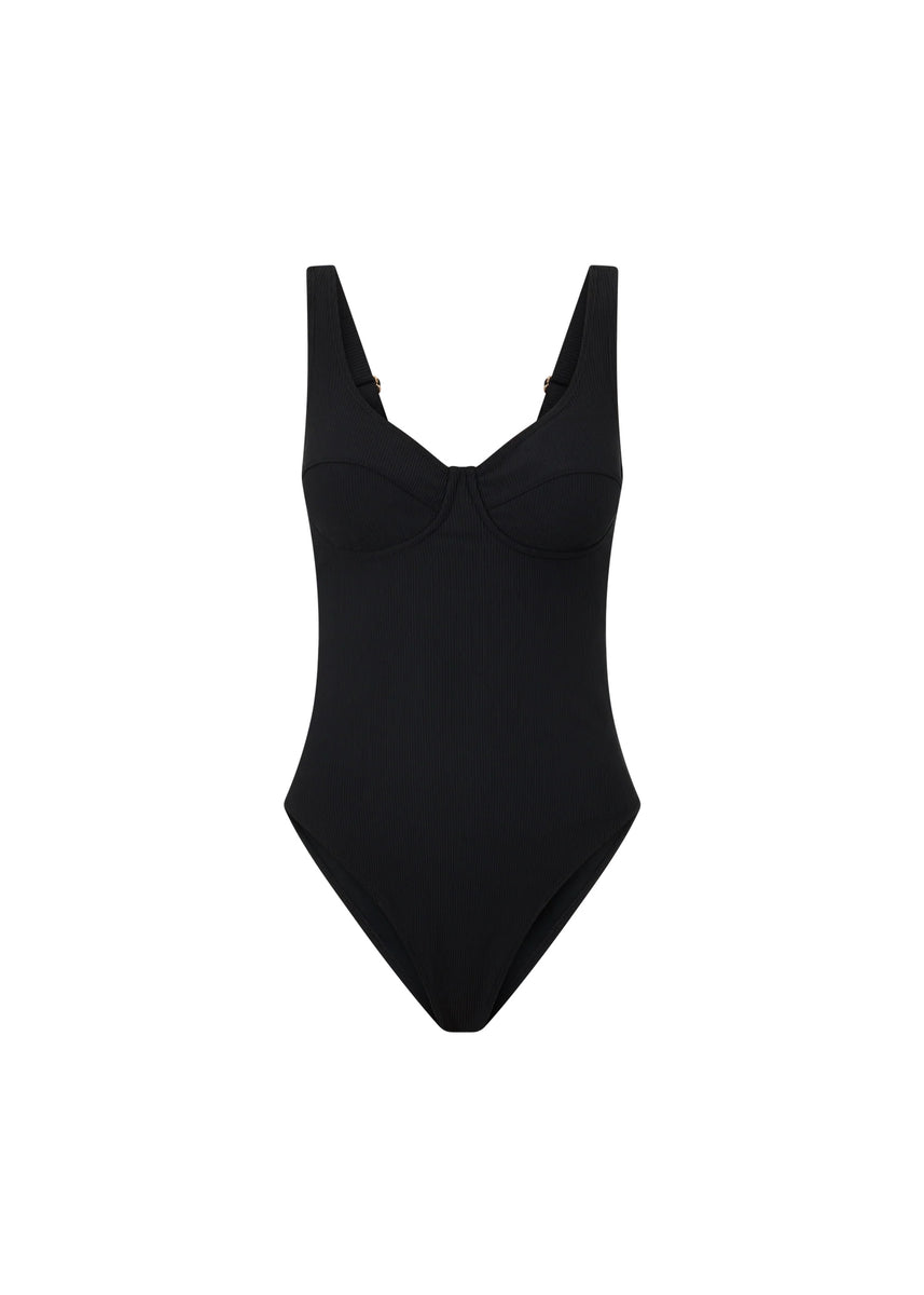 ORIGINAL UNDERWIRE ONE PIECE - BLACK RIB