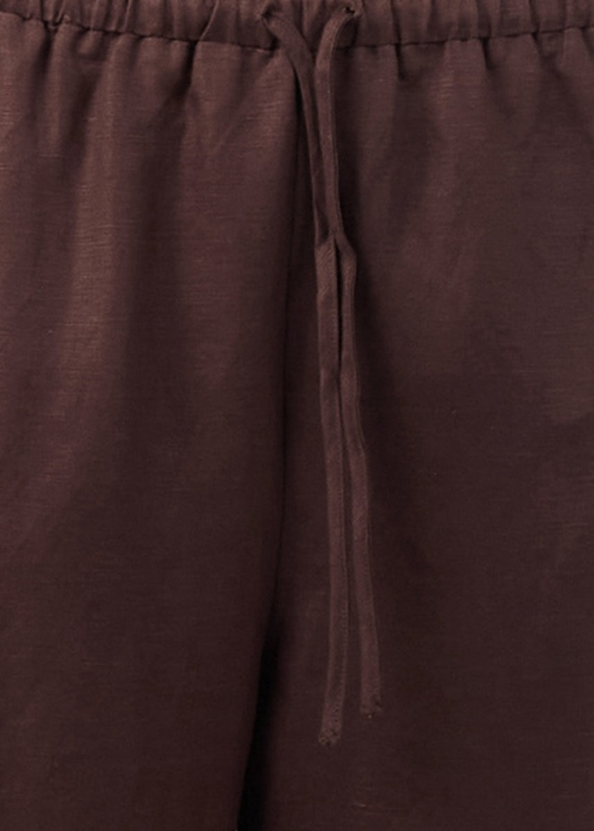 SOUTH BEACH LINEN PANTS - CHOCOLATE