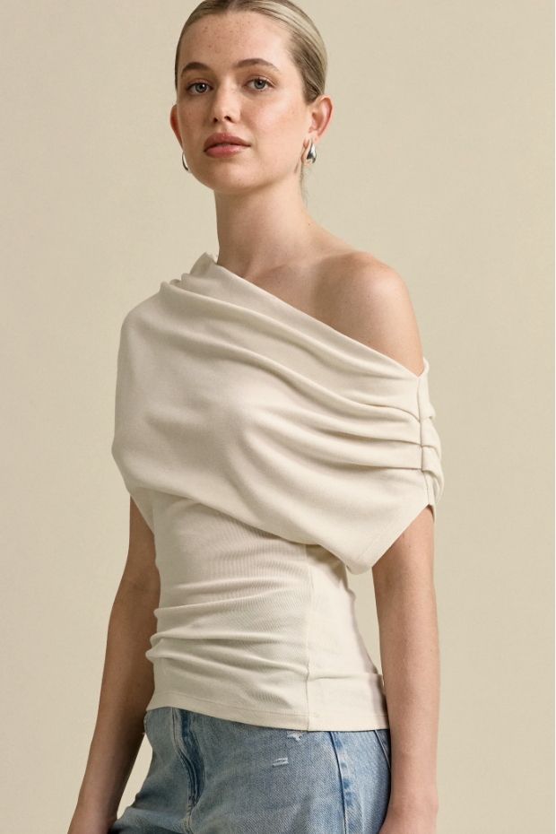 CLARE OFF THE SHOULDER TOP - CREAM