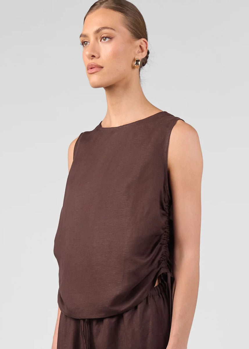 THINK TWICE LINEN TOP