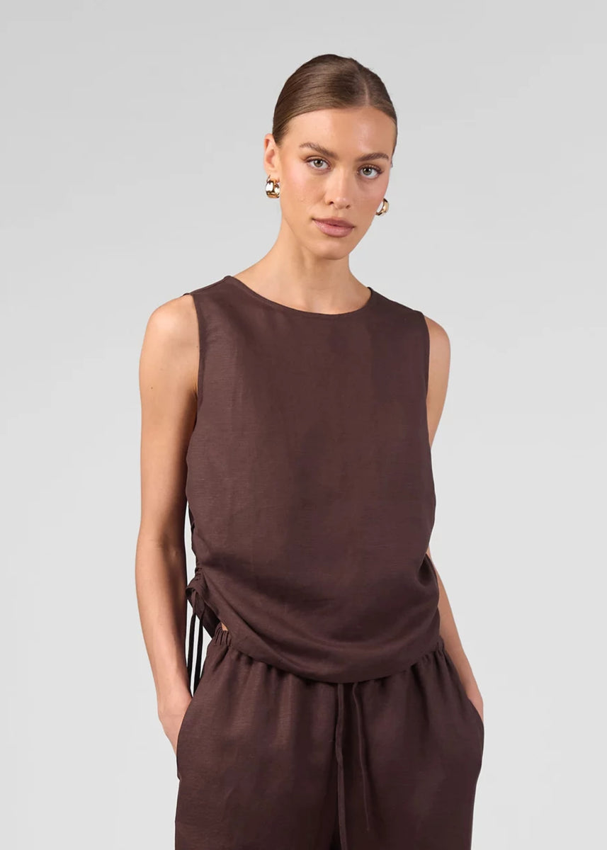 THINK TWICE LINEN TOP